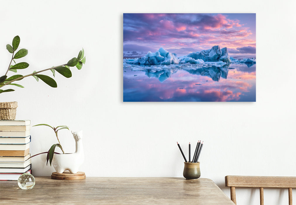 Premium Textil-Leinwand Island – Jökulsárlón Gletscherlagune