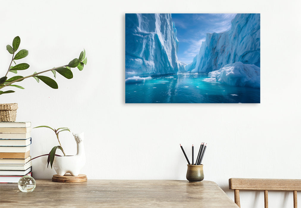 Premium Textil-Leinwand Grönland – Ilulissat Eisfjord
