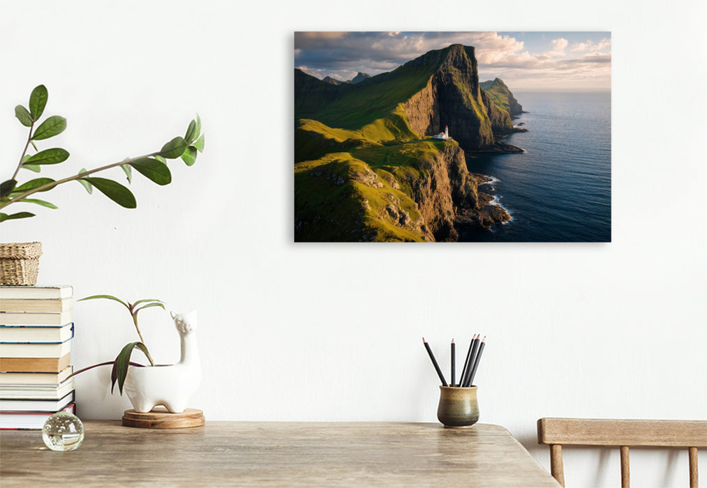 Premium Textil-Leinwand Färöer – Kalsoy Insel