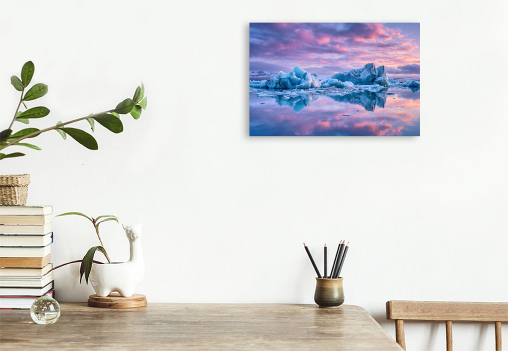 Premium Textil-Leinwand Island – Jökulsárlón Gletscherlagune