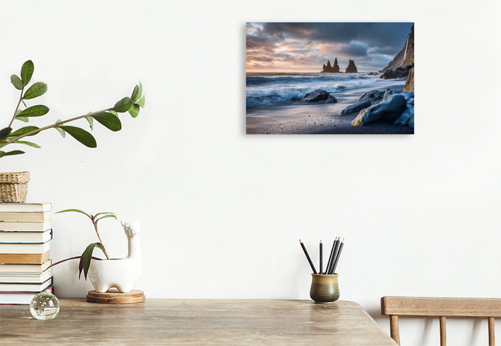 Premium Textil-Leinwand Island – Reynisfjara