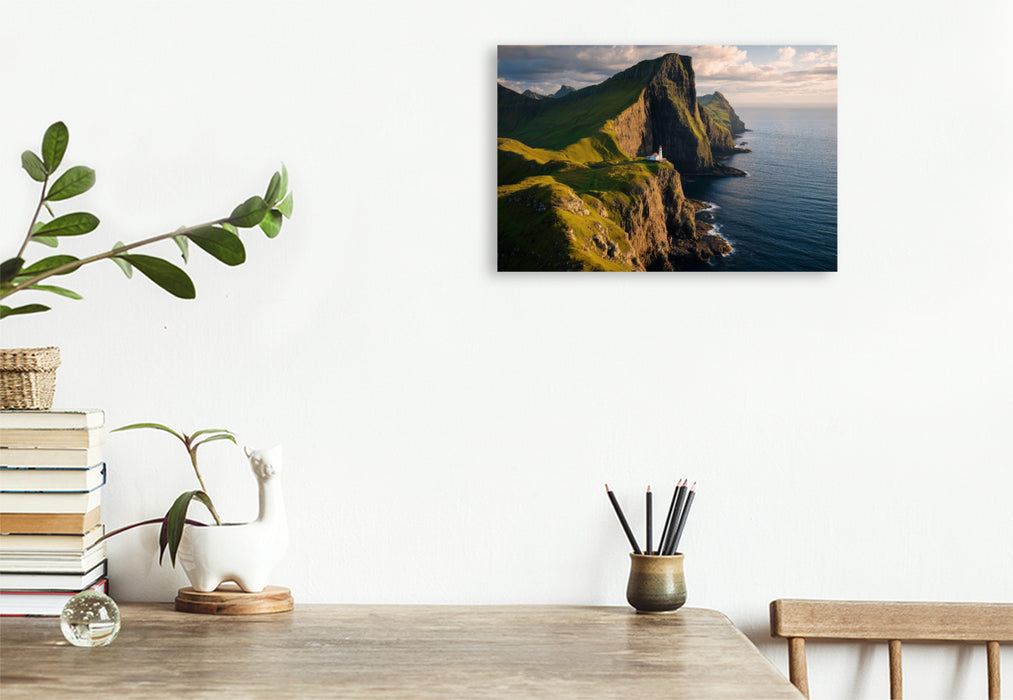 Premium Textil-Leinwand Färöer – Kalsoy Insel