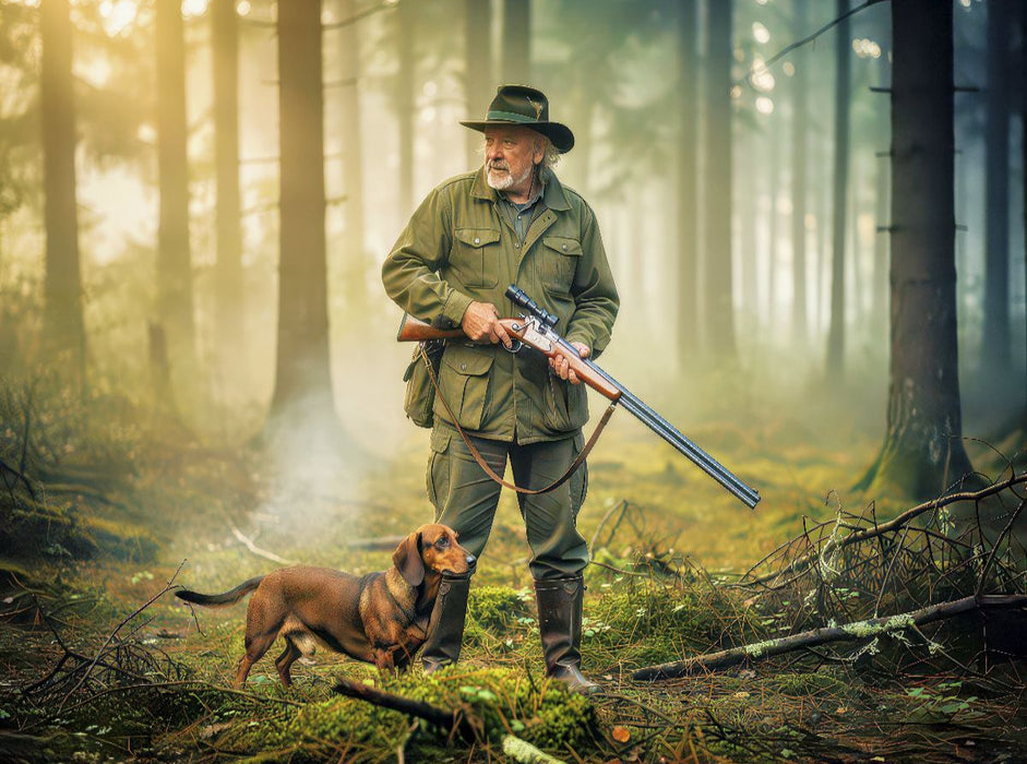 Im Schweigen der Bäume — findet der Jäger Klarheit. - CALVENDO Foto-Puzzle'