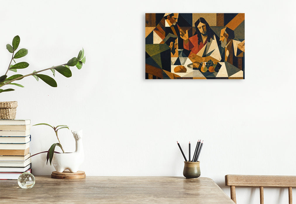 Premium Textil-Leinwand Gefüge des Emmausmahls
