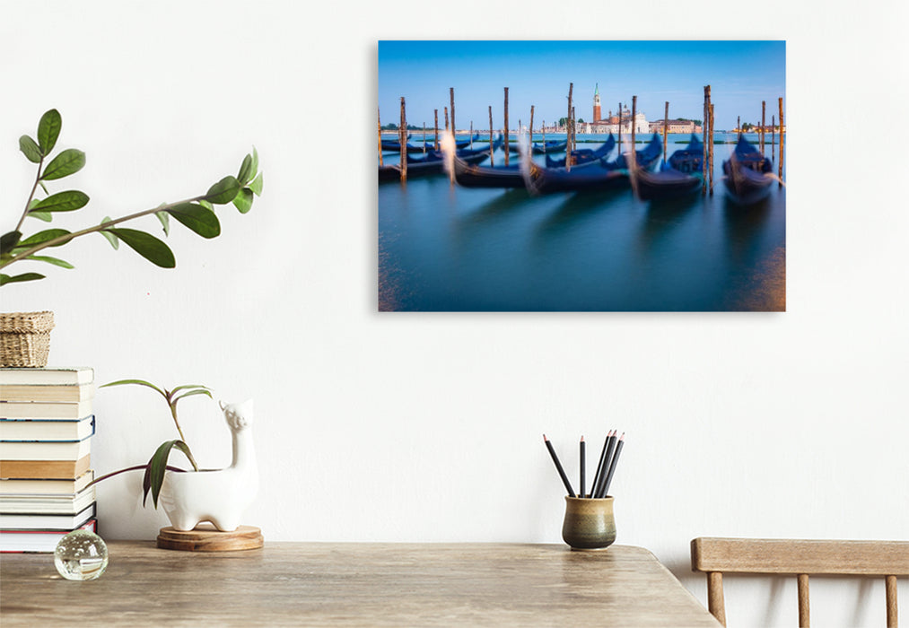 Premium Textil-Leinwand Gondeln und San Giorgio Maggiore