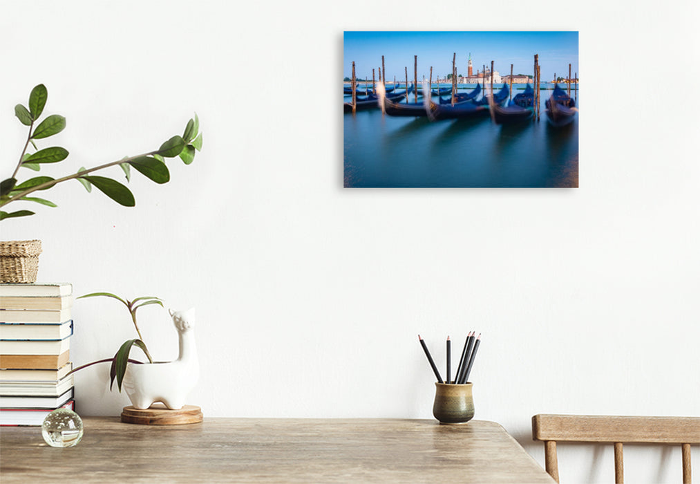 Premium Textil-Leinwand Gondeln und San Giorgio Maggiore