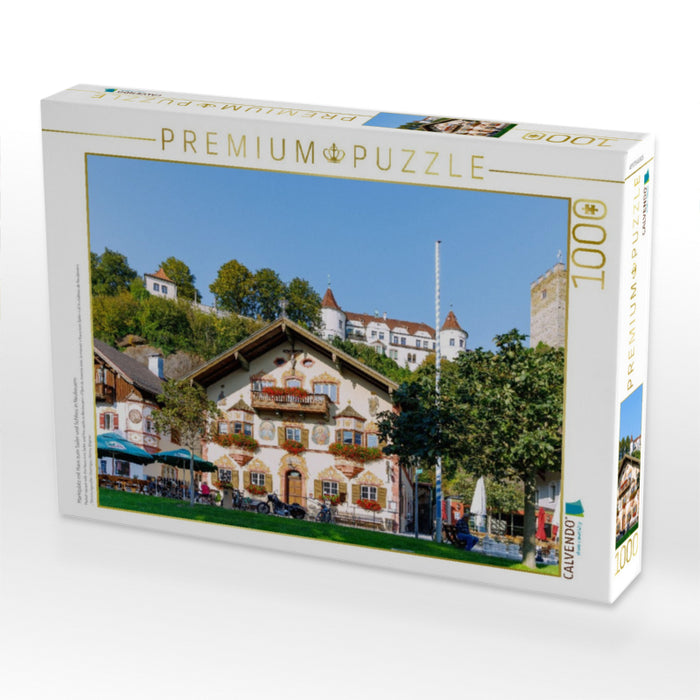 Marktplatz mit Haus zum Sailer und Schloss in Neubeuern - CALVENDO Foto-Puzzle'