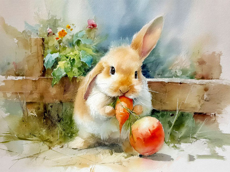 Ein kleines Häschen stillt seinen großen Hunger - CALVENDO Foto-Puzzle'