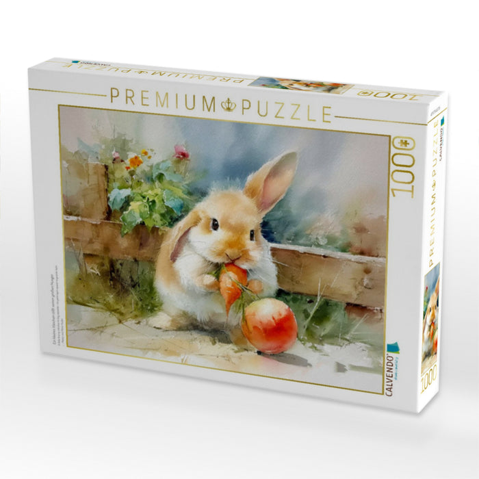 Ein kleines Häschen stillt seinen großen Hunger - CALVENDO Foto-Puzzle'