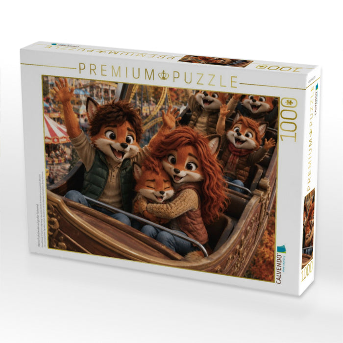 Kleine Fuchsfamilie auf großer Schaukel - CALVENDO Foto-Puzzle'