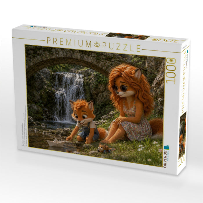 Der kleine Fuchs und sein Papierboot - CALVENDO Foto-Puzzle'