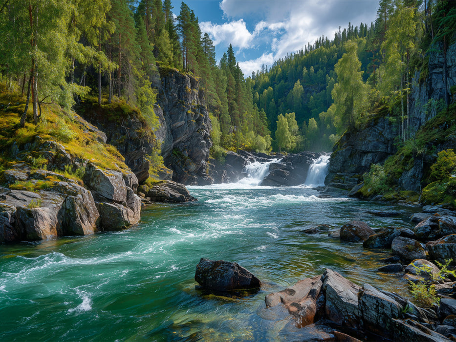 Nyastølfossen, Vestland - CALVENDO Foto-Puzzle'