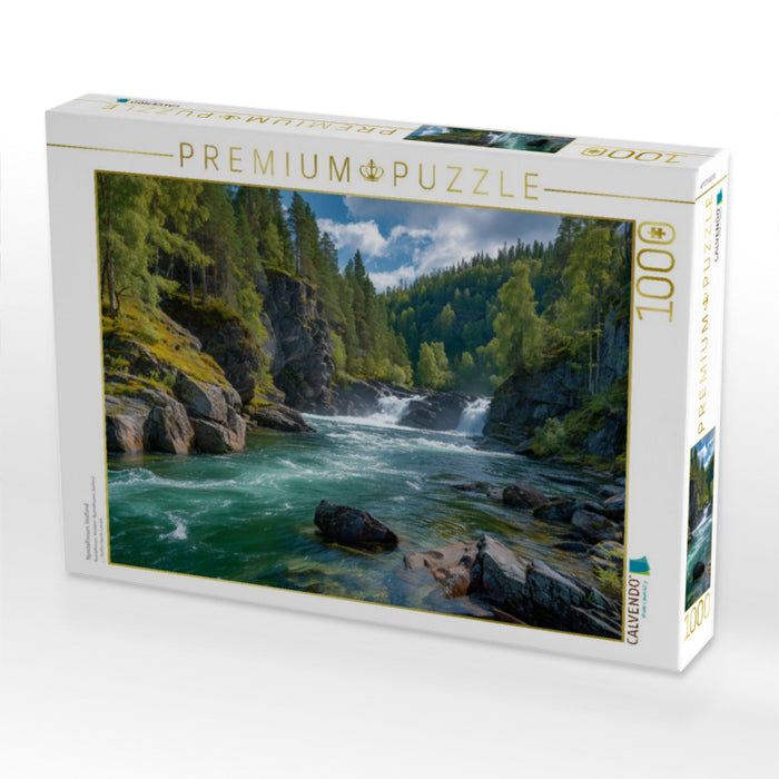 Nyastølfossen, Vestland - CALVENDO Foto-Puzzle'