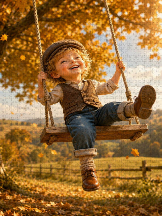 Herbstfreude im goldenen Licht - CALVENDO Foto-Puzzle'
