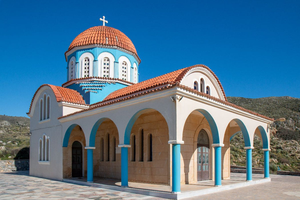 Premium Textil-Leinwand Die Panagia Petres Kirche nahe Petres