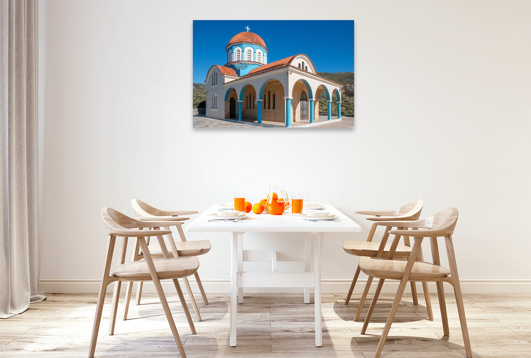 Premium Textil-Leinwand Die Panagia Petres Kirche nahe Petres