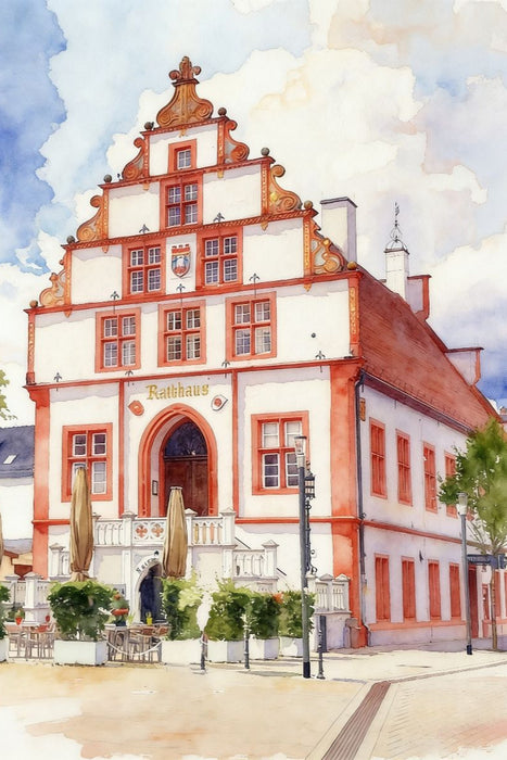 Premium Textil-Leinwand Rathaus Bad Salzuflen