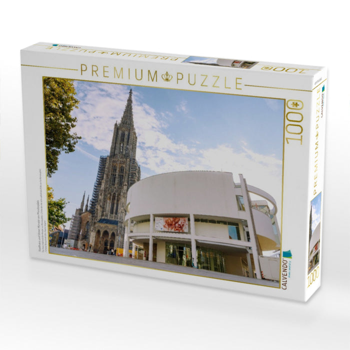 Stadthaus und Ulmer Münster am Münsterplatz - CALVENDO Foto-Puzzle'