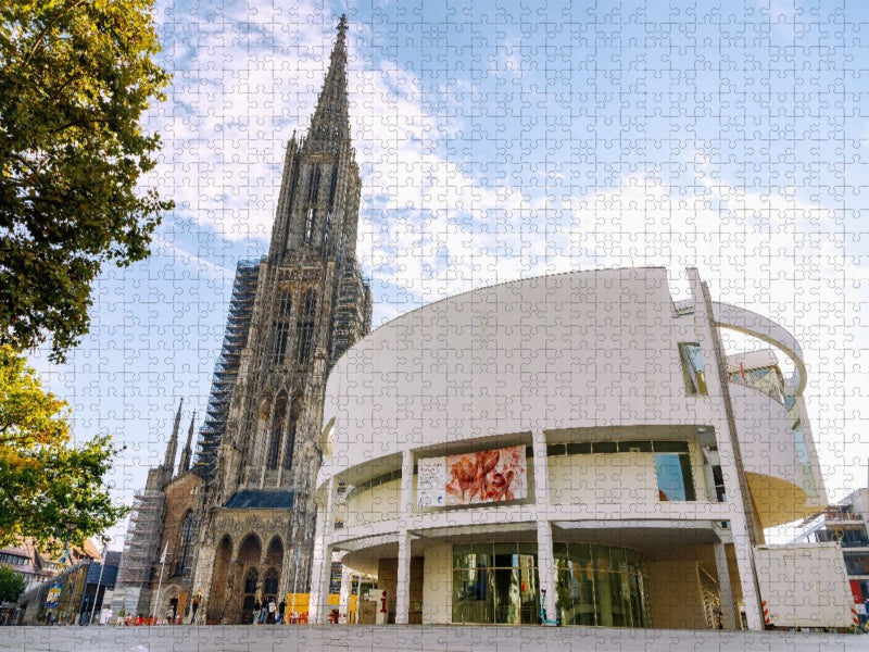 Stadthaus und Ulmer Münster am Münsterplatz - CALVENDO Foto-Puzzle'