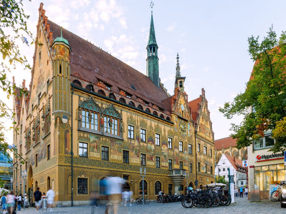 Ulmer Rathaus und Marktplatz am Abend - CALVENDO Foto-Puzzle'