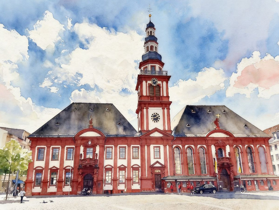 Altes Rathaus Mannheim - CALVENDO Foto-Puzzle'