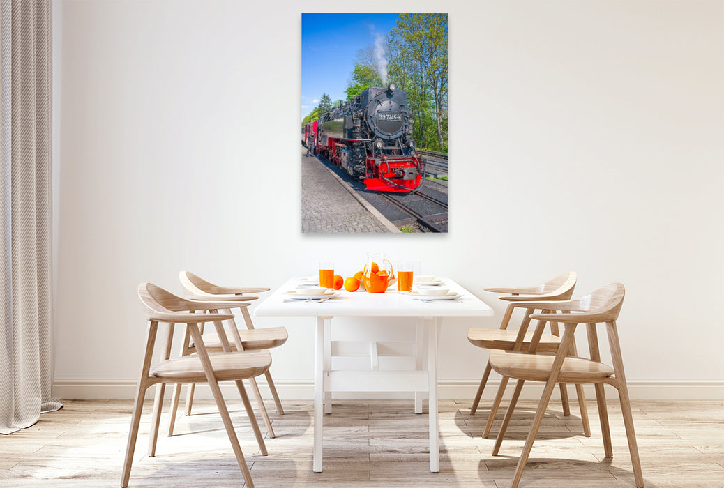 Premium Textil-Leinwand Die Harzquerbahn in Drei Annen Hohne