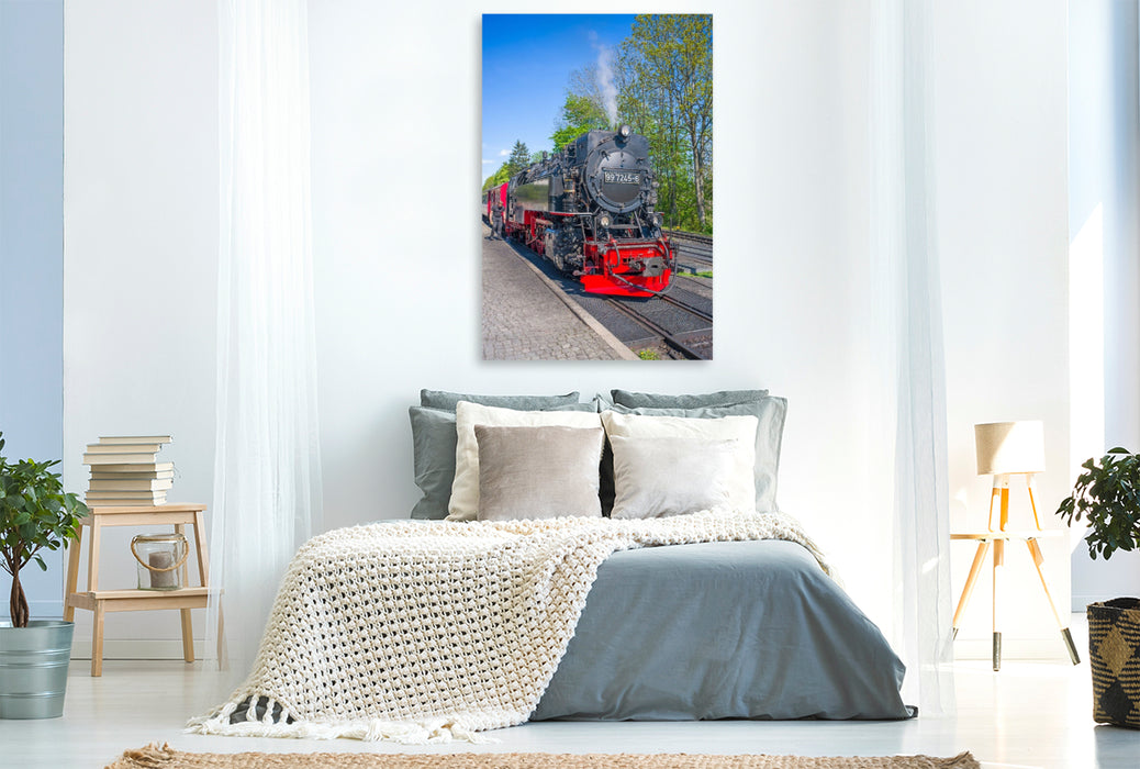 Premium Textil-Leinwand Die Harzquerbahn in Drei Annen Hohne