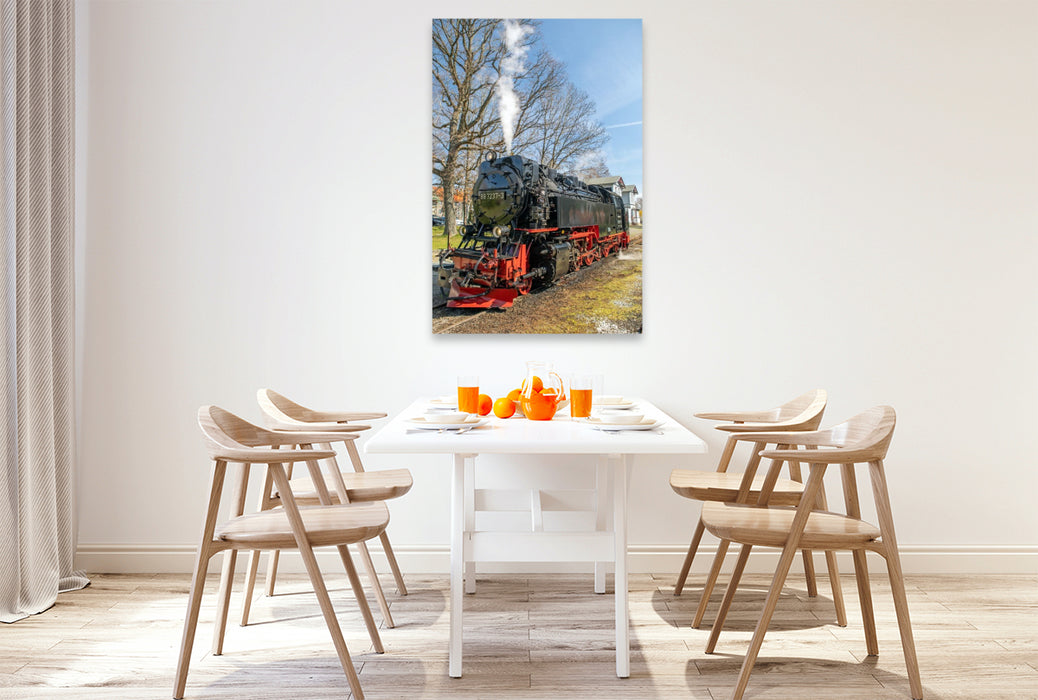 Premium Textil-Leinwand Die Selketalbahn in Hasselfelde