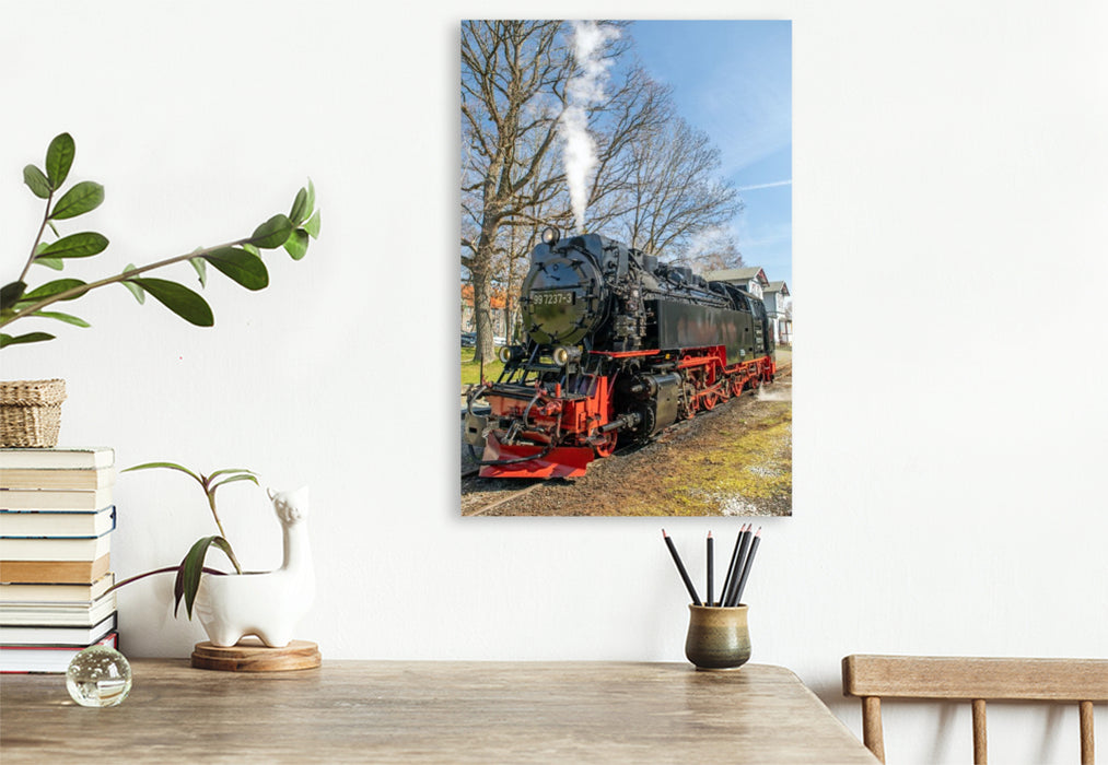 Premium Textil-Leinwand Die Selketalbahn in Hasselfelde