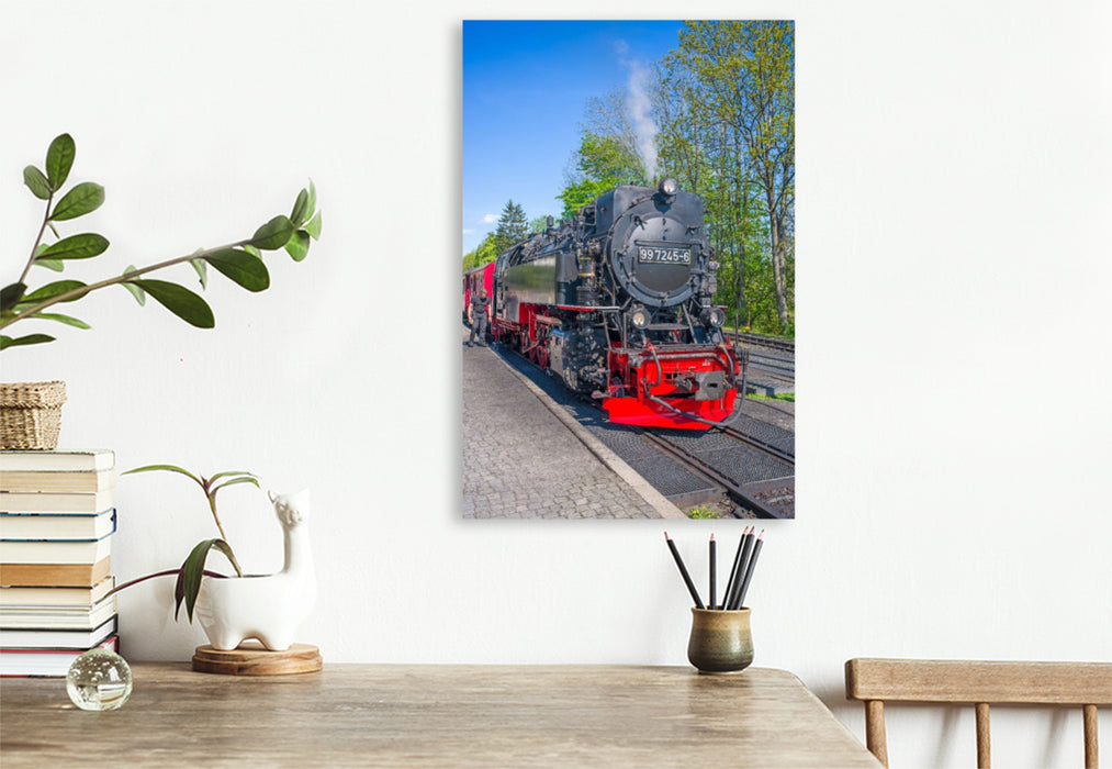 Premium Textil-Leinwand Die Harzquerbahn in Drei Annen Hohne