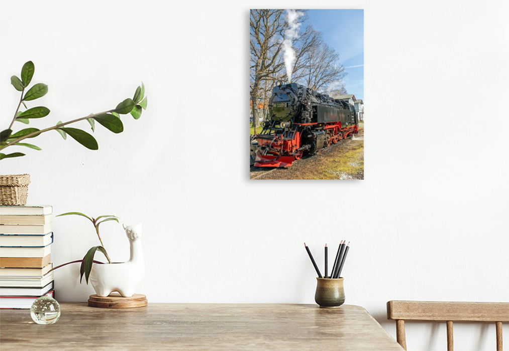 Premium Textil-Leinwand Die Selketalbahn in Hasselfelde