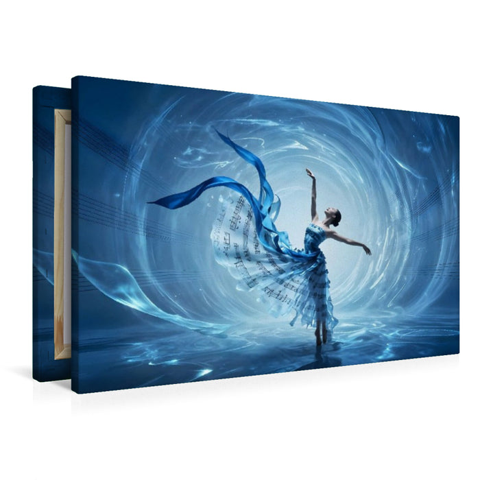 Premium Textil-Leinwand Strömung aus Blau