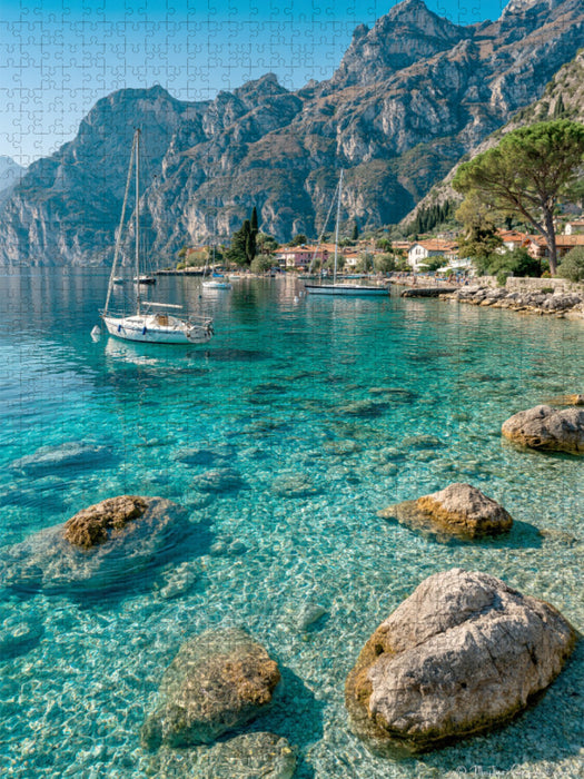 Torbole – Türkisblaues Wasser und alpine Freiheit - CALVENDO Foto-Puzzle'