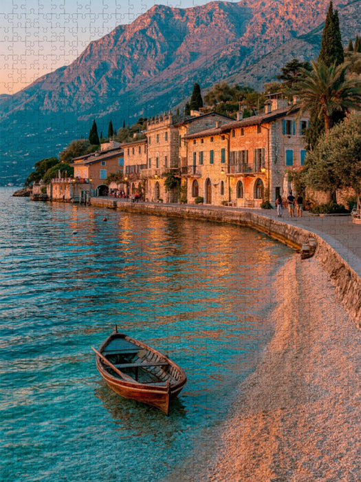 Lago di Garda – Sonnenuntergang über Italiens Sehnsuchtssee - CALVENDO Foto-Puzzle'