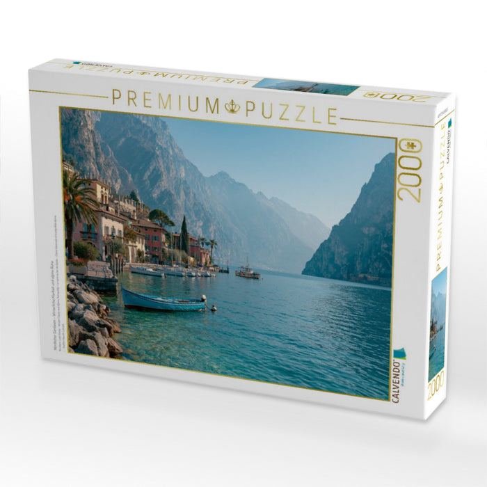 Nördlicher Gardasee – Winterliche Klarheit und alpine Ruhe - CALVENDO Foto-Puzzle'