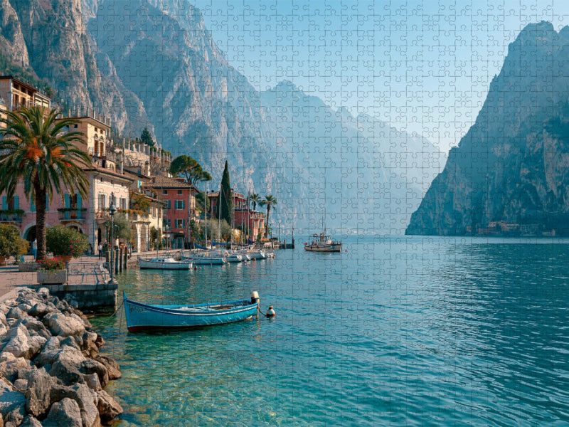 Nördlicher Gardasee – Winterliche Klarheit und alpine Ruhe - CALVENDO Foto-Puzzle'