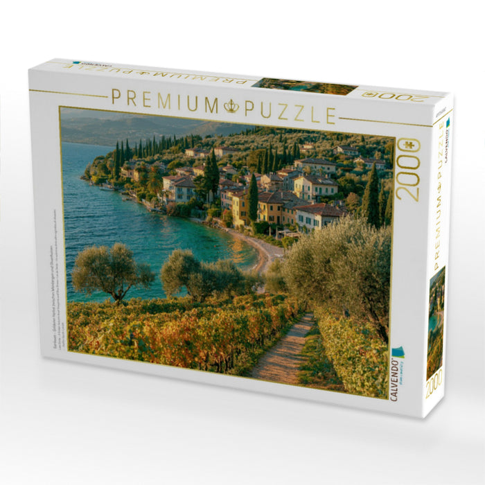 Gardasee – Goldener Herbst zwischen Weinbergen und Olivenhainen - CALVENDO Foto-Puzzle'