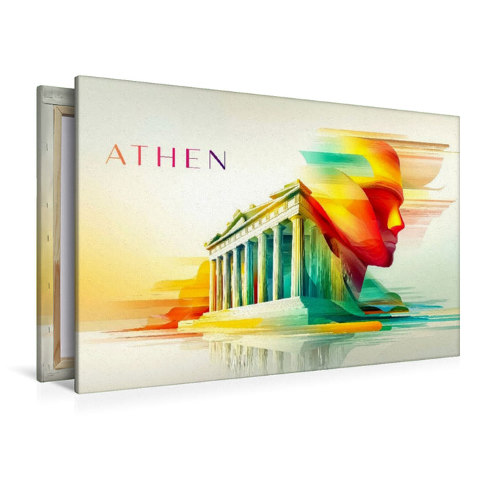 Premium Textil-Leinwand Athen