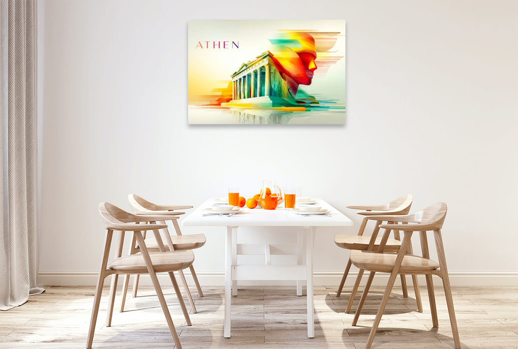 Premium Textil-Leinwand Athen