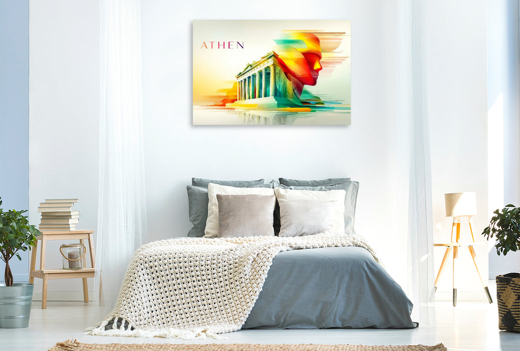 Premium Textil-Leinwand Athen