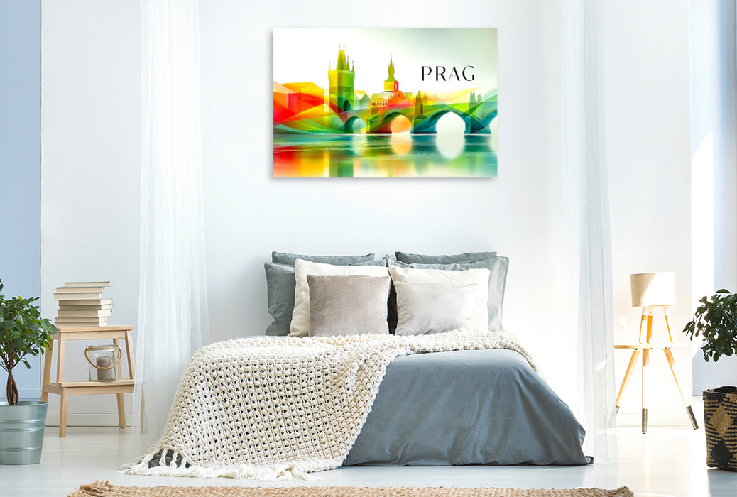 Premium Textil-Leinwand Prag