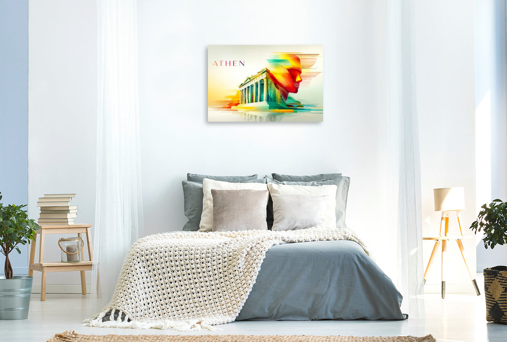 Premium Textil-Leinwand Athen