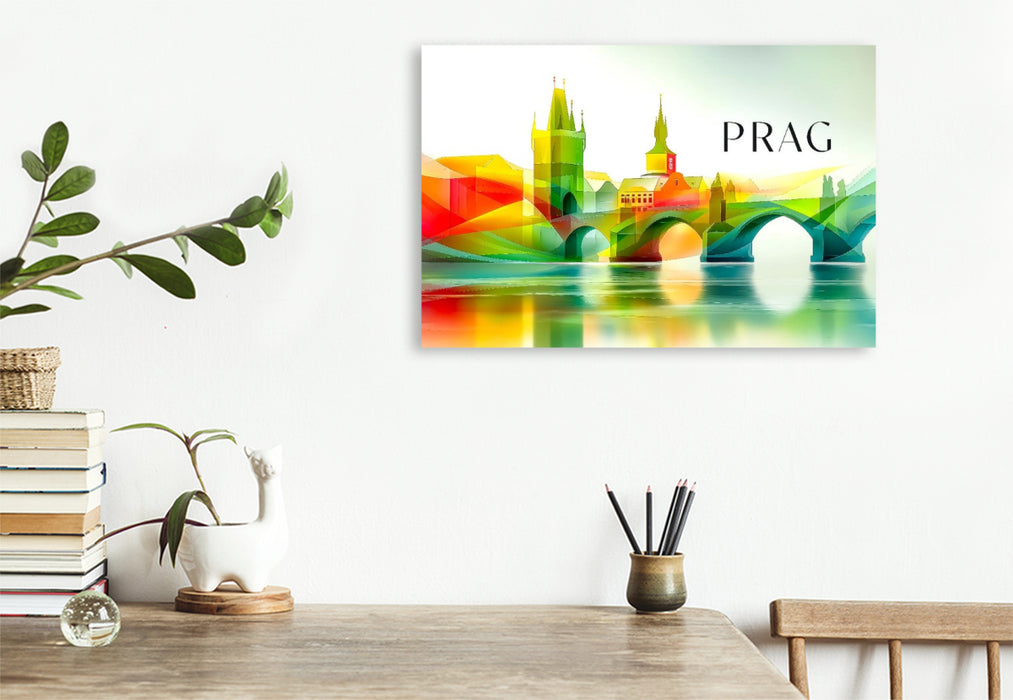 Premium Textil-Leinwand Prag