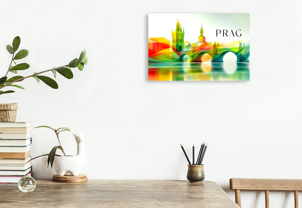 Premium Textil-Leinwand Prag