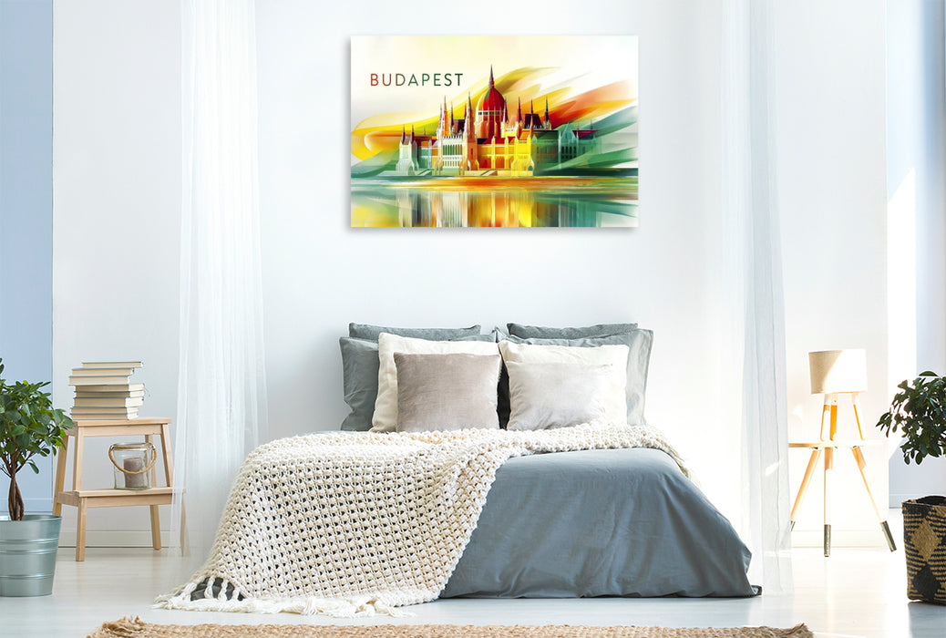 Premium Textil-Leinwand Budapest