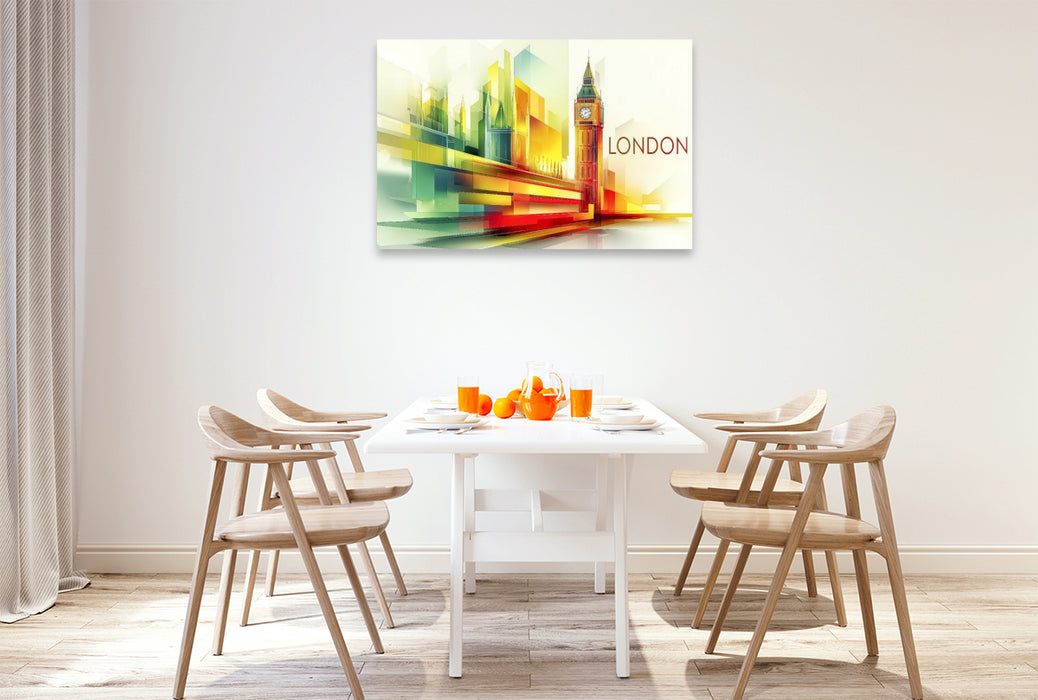 Premium Textil-Leinwand London