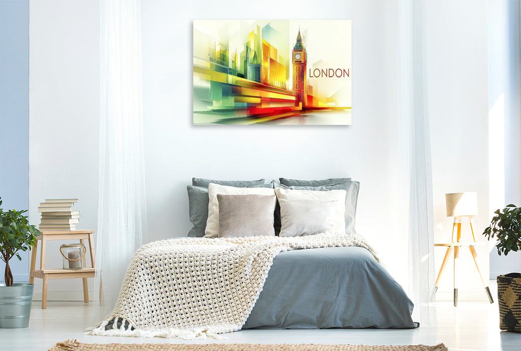 Premium Textil-Leinwand London