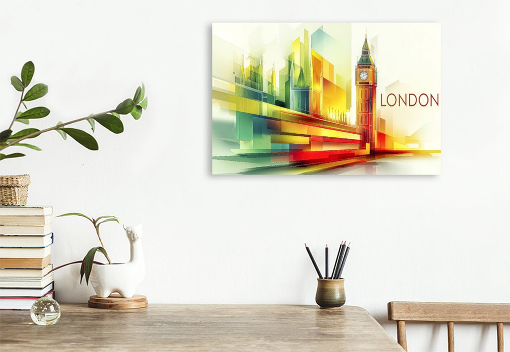 Premium Textil-Leinwand London