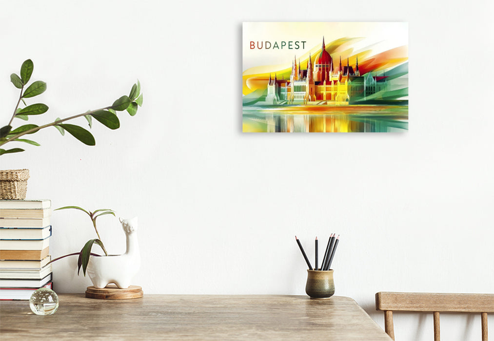 Premium Textil-Leinwand Budapest