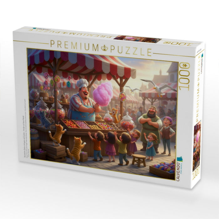 Glückliche Zeiten mit ganz viel Zucker - Kinder auf dem Markt - CALVENDO Foto-Puzzle'